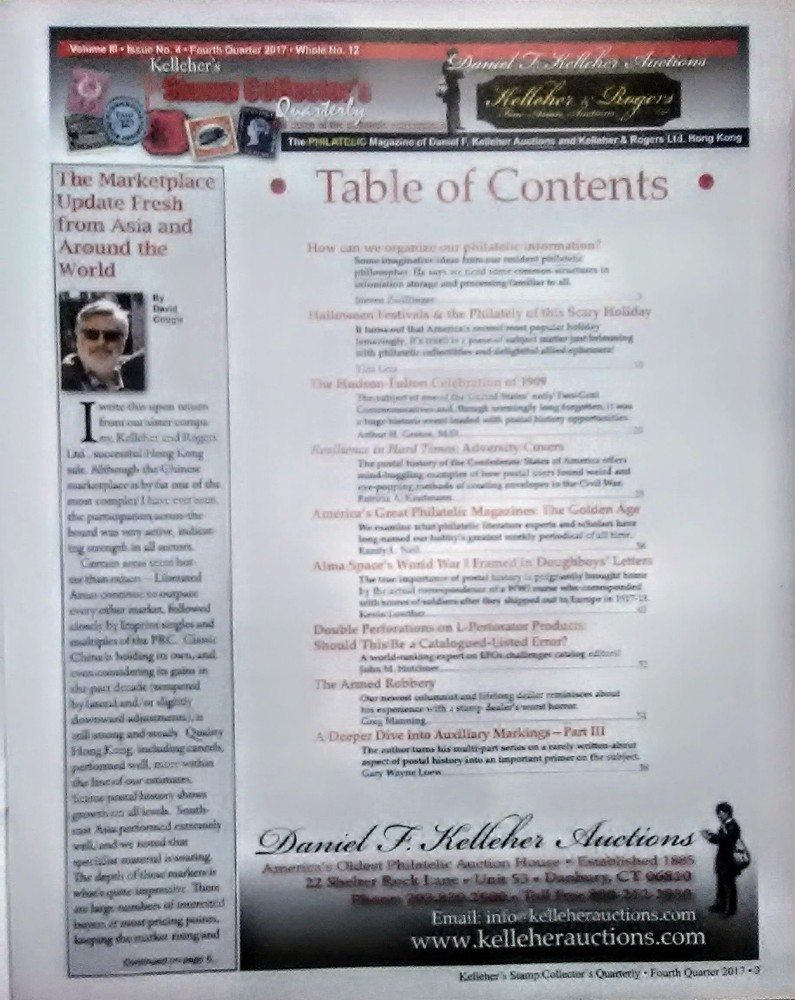 KELLEHER'S COLLECTORS CONNECTION - PHILATELIC MAGAZINE 4th QUARTER 2017