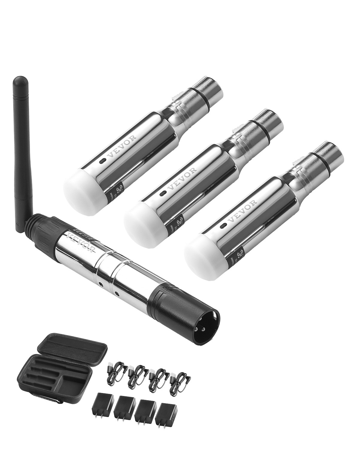 VEVOR DMX Wireless Receiver Transmitter Rechargeable Battery Stage Light 4 PCs