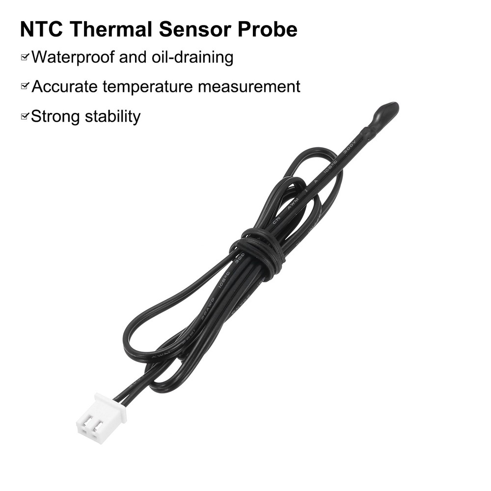 3 Pcs 10K NTC Thermal Sensor Probe,Epoxy Temp Sensor Probe 19.7 Inch