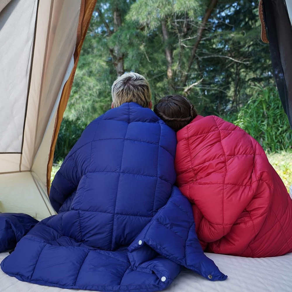 Warm Down Alternative Blanket for Camping & Travel - Compact & Durable