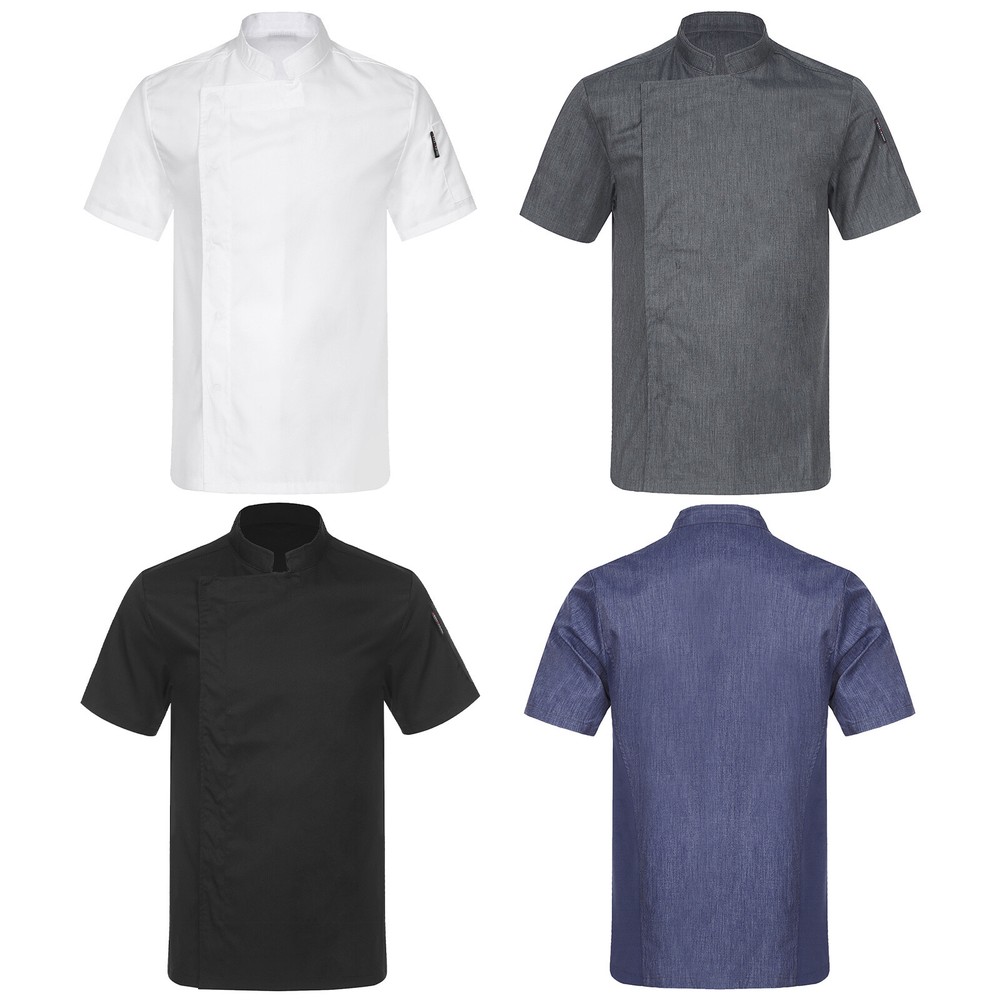 US Unisex Classic Professional Chef Coat Button-down Baking Cooking Chef Jacket