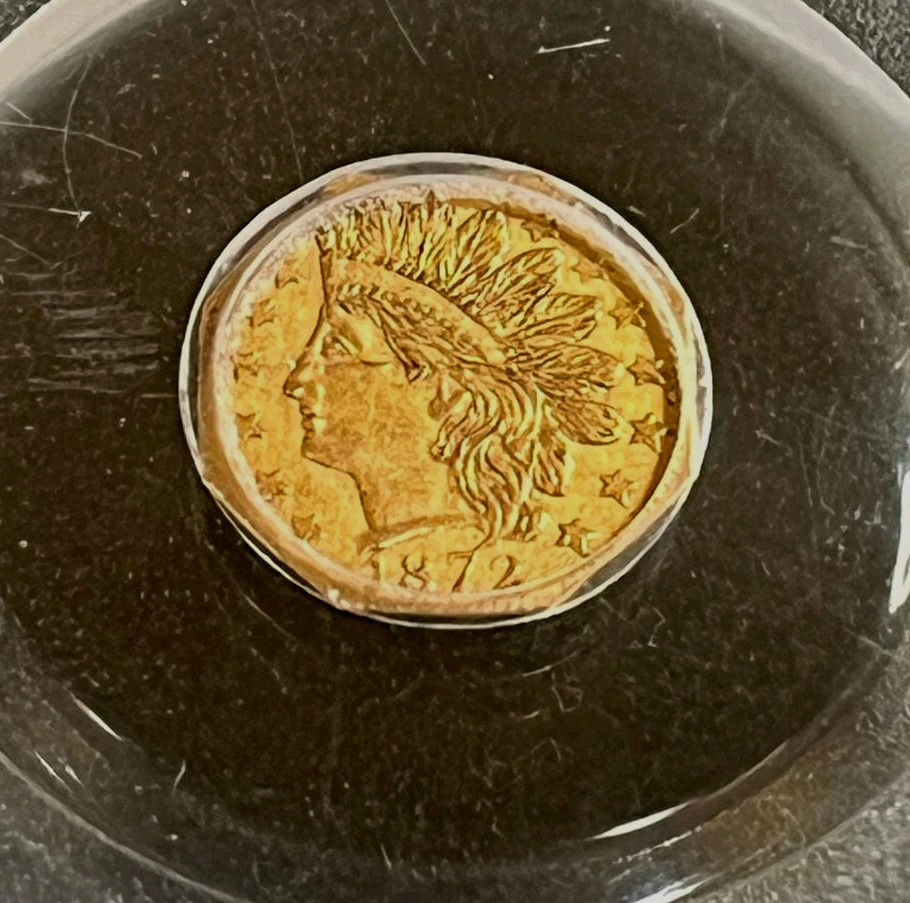 PCGS AU Det 1872 California Fractional Gold Octagonal Liberty Head BG-791 G25C