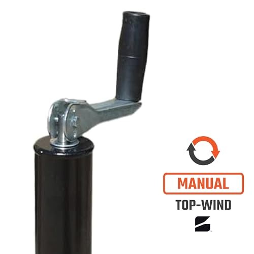 Top-Wind A-Frame Trailer Jack with Rectangular Footpad | 5000 lb TW w/ Footpad