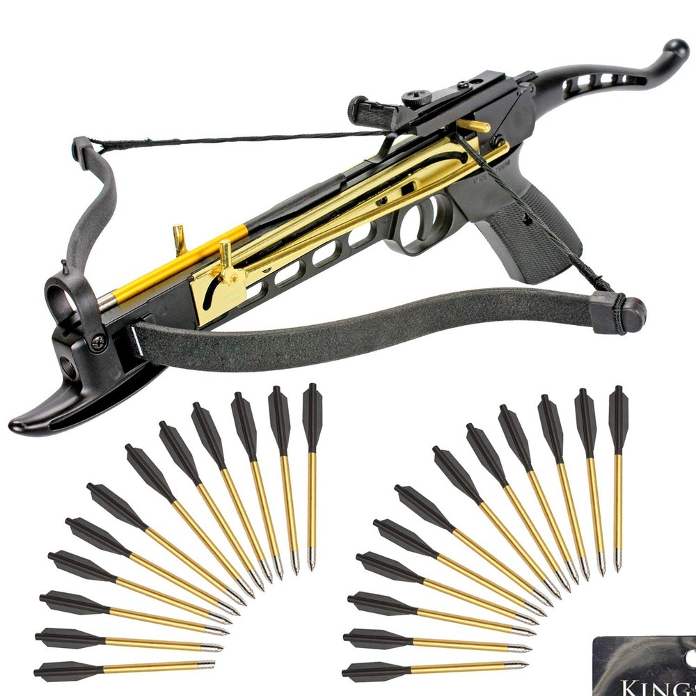 Self-Cocking Crossbow Bundle with Adjustable Sights, Spare Crossbow String an...