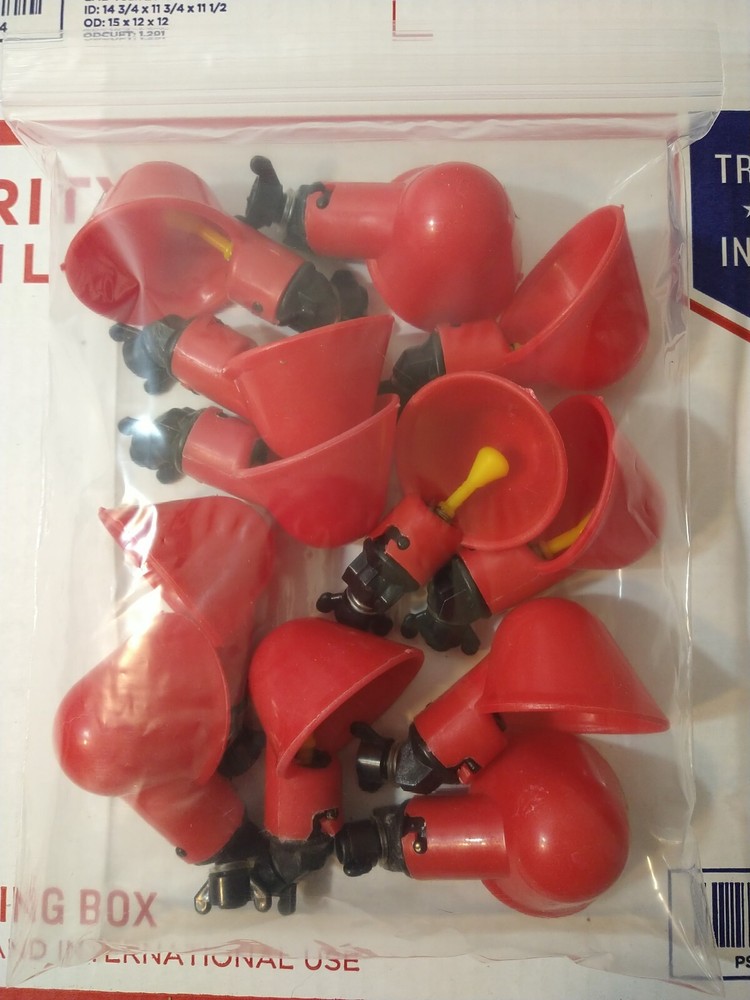 12pcs Poultry Water Drinking Cups Waterer Chicken Hen Plastic Automatic Drinker