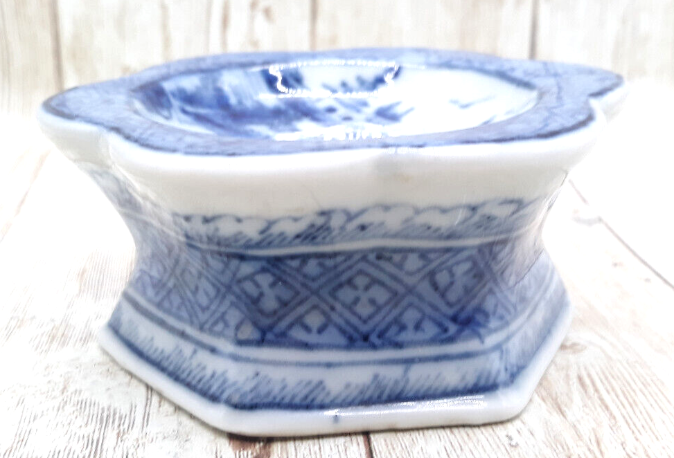 Antique Chinese Export Blue & White Salt Cellar #2