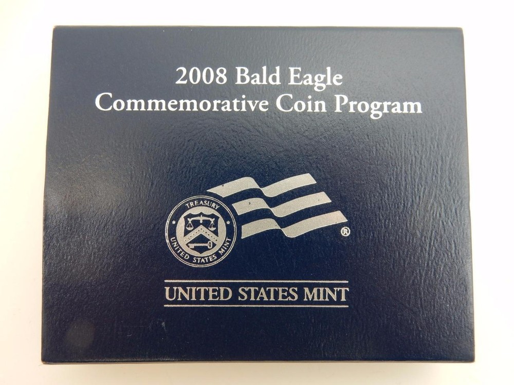 2008 BALD EAGLE COMMEMORATIVE, PROOF CLAD HALF DOLLAR IN BOX & COA