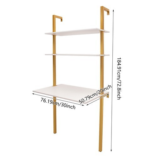 Metal Bracket Desk Wall Mounted Space-saving Table Load-bearing Office White USA