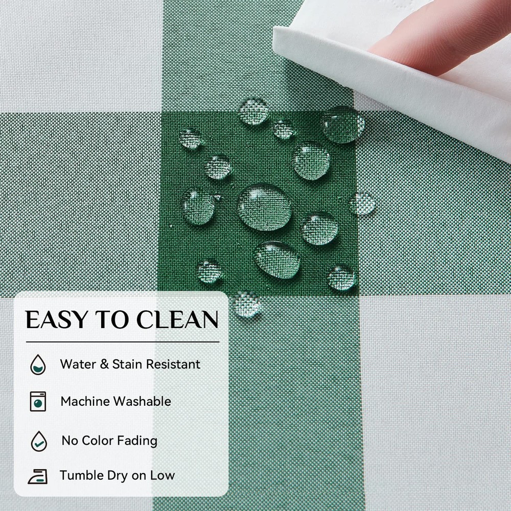 Spring Checkered Tablecloth Rectangle - Outdoor Waterproof Buffalo Plaid Tabl...