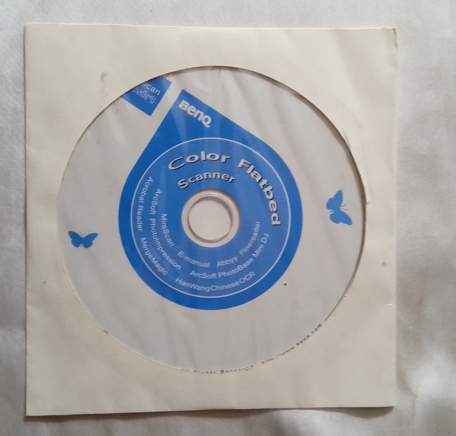 BENQ Color Flatbed Scanner cd disc 2001 MiraScan disk 1