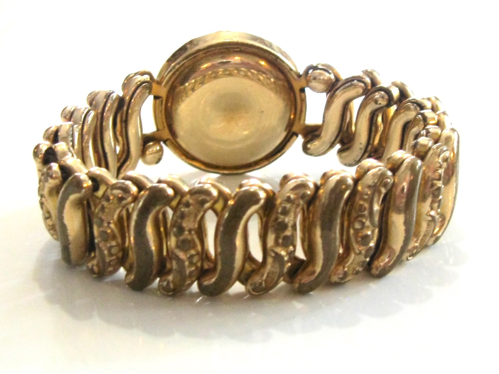 VINTAGE 1940'S WWII ERA SWEETHEART EXPANSION STRETCH BRACELET w RHINESTONES ACME