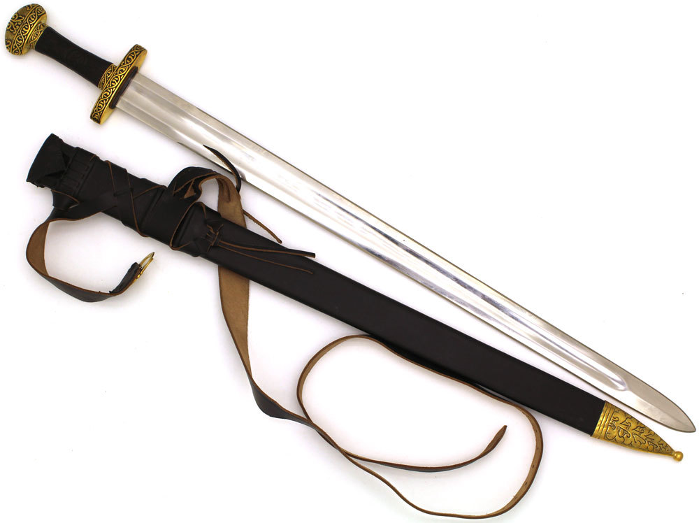 9th Century Full Tang Viking Sword with Wooden Scabbard