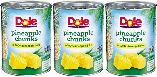 Dole Pineapple Chunks 3 Can Pack