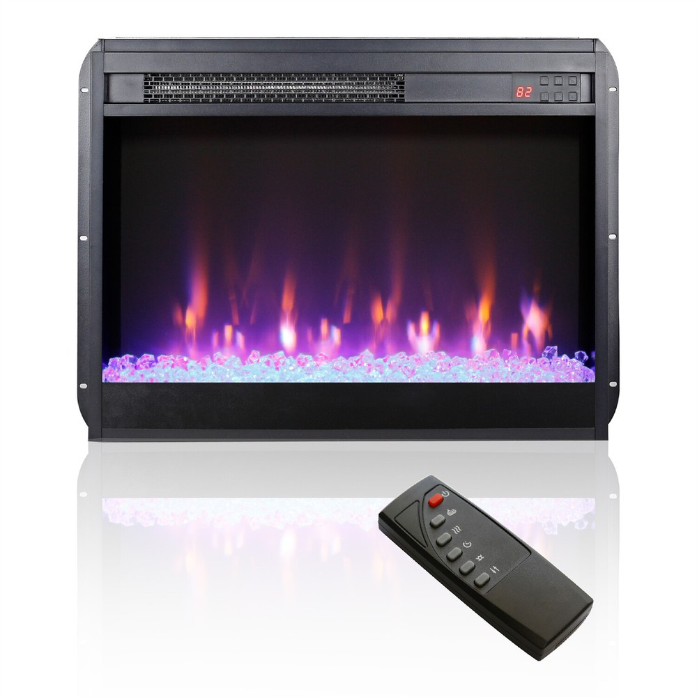 23inch Electric Fireplace Insert Heater with Remote Control & Timer 1400W