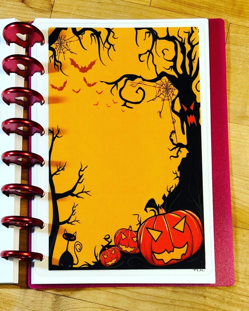 FALL Halloween Pumpkin Cat Cobweb DASHBOARD 4 use w TUL/Arc (8 disc) Planner-
