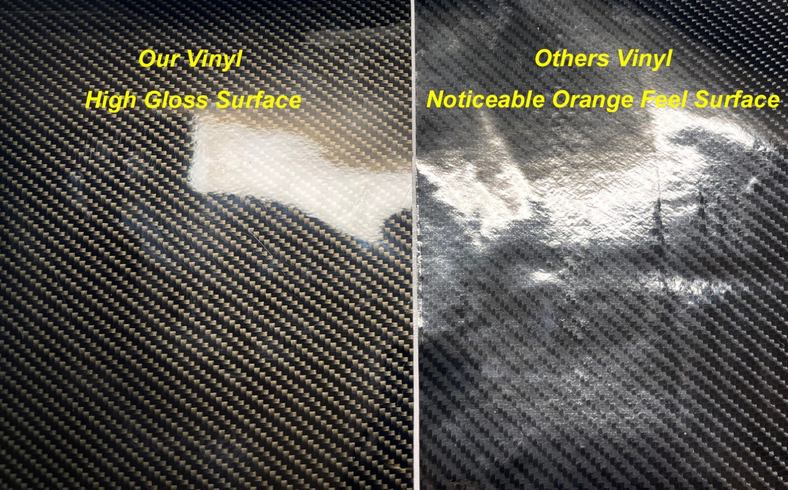 Ultra Gloss 9D PET Liner Black Carbon Fiber Vinyl Wrap Air Release Bubble Free