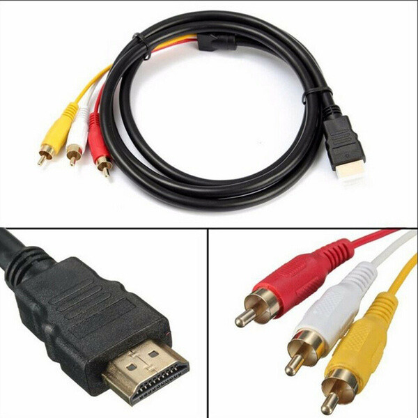 5FT HDMI Male To 3 RCA Video Audio AV Transmitter Adapter Cable HDTV 1080 Lot