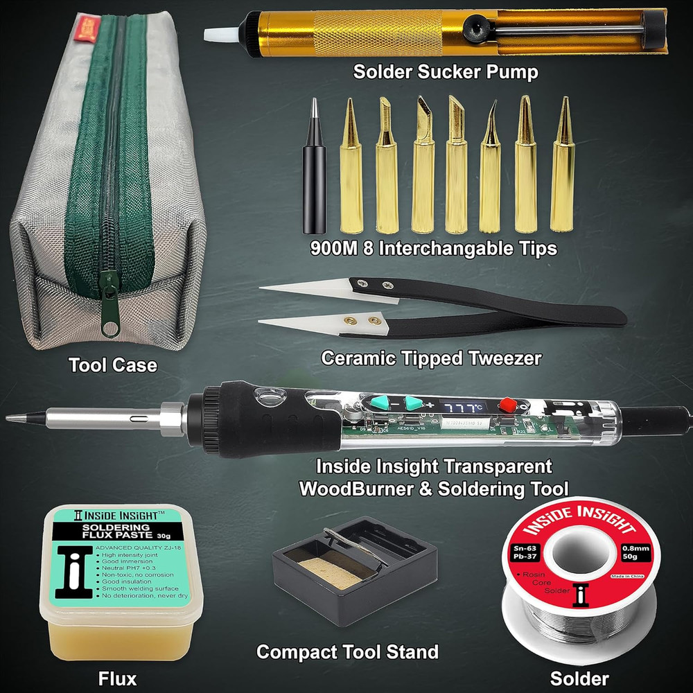 Lnside Lnsight 68W Adjustable Temperature Soldering Iron Kit for DIY Projects