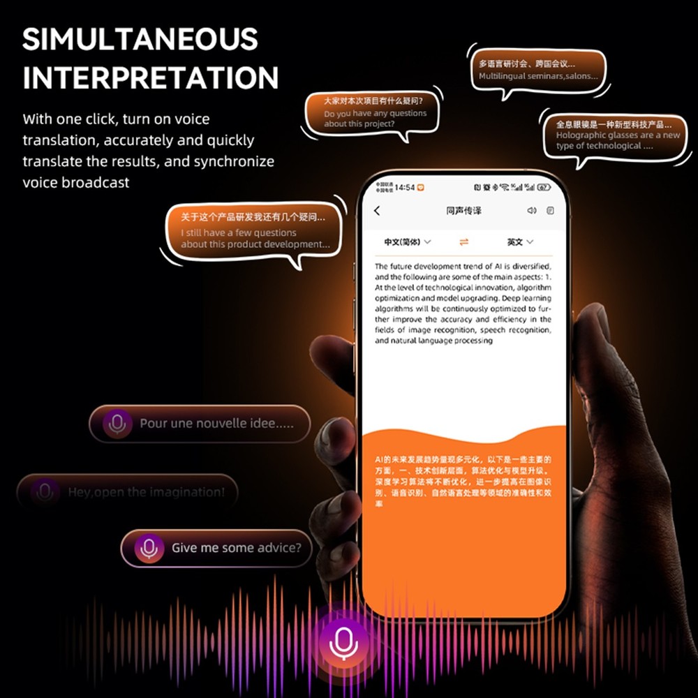 Portable 144 Language Translator Device Bluetooth Voice Video Call Translation