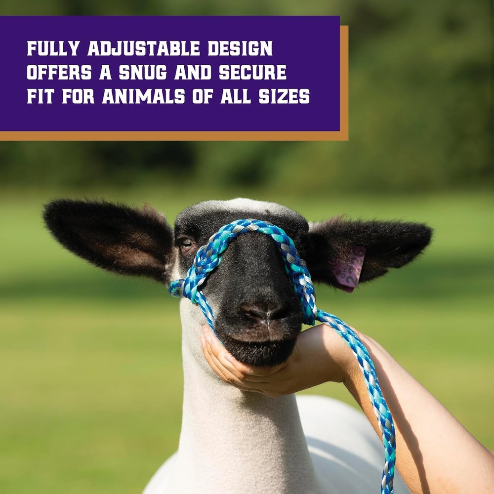 Weaver Braided Poly Rope Halter 4ft Adjustable Soft Sheep Goat