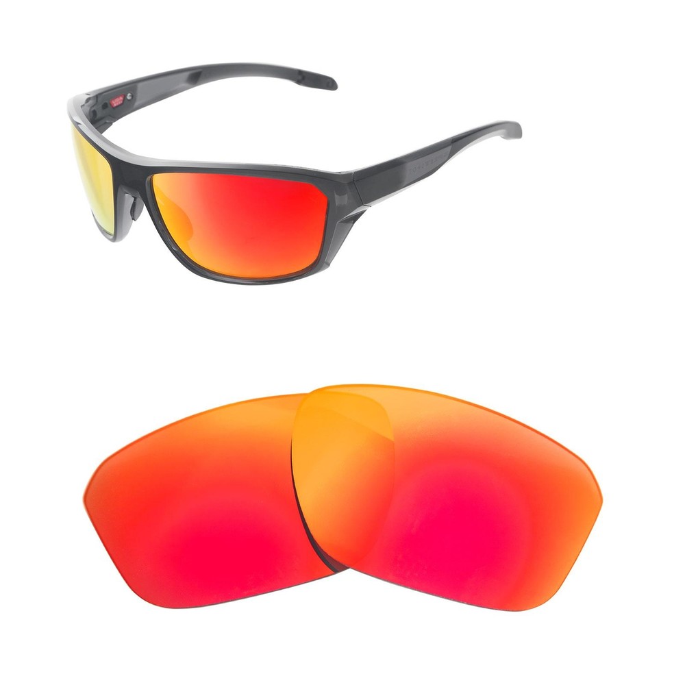 Walleva Fire Red Polarized Replacement Lenses For Oakley Split Shot Sunglasses