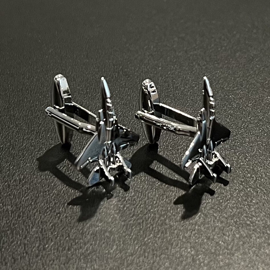 Aircraft Plane F-15 Fighter Eagle Men Birthday Father’s Day Gift Cufflinks