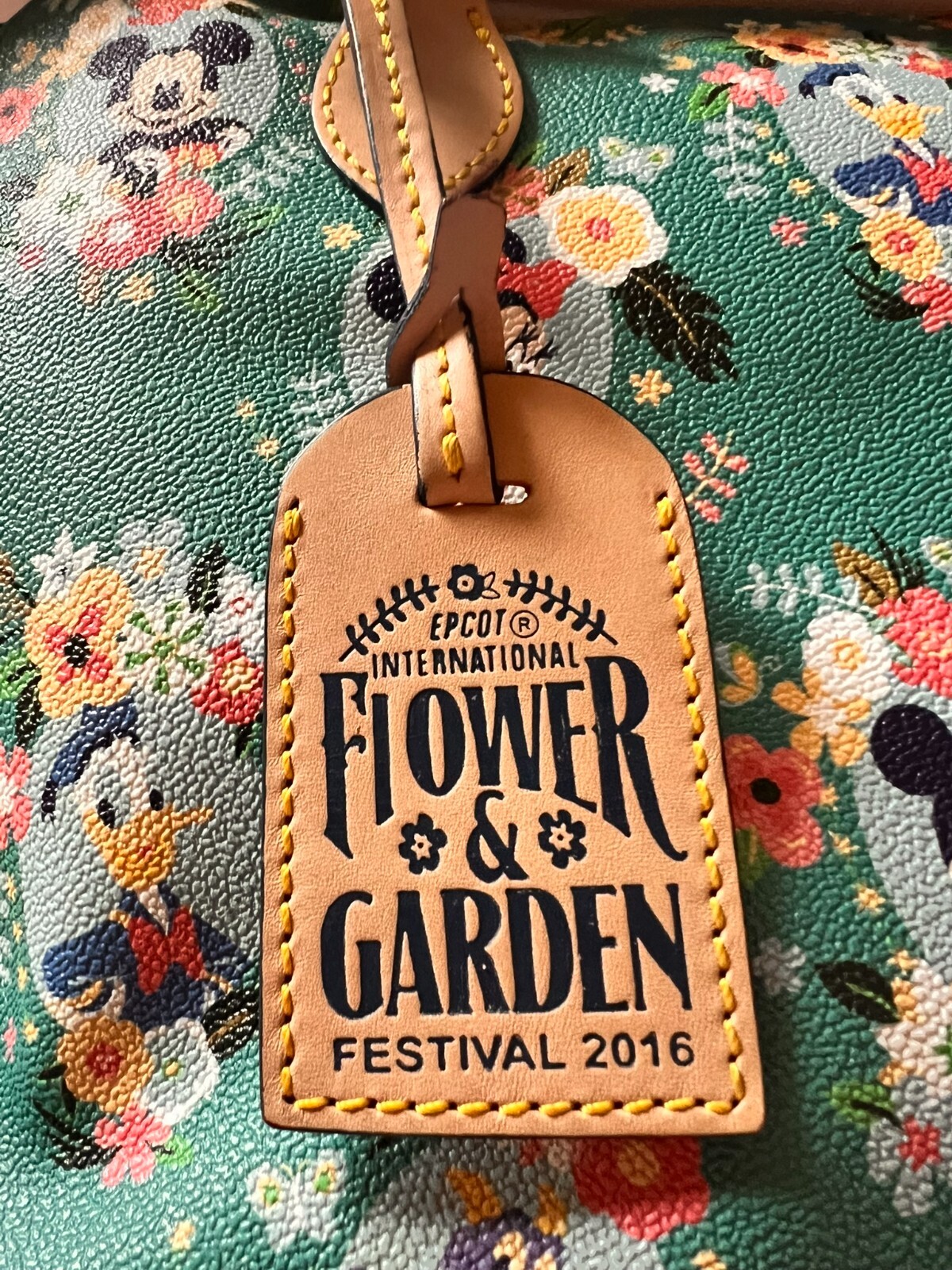 Disney Dooney & Bourke 2014 Flower & Garden Figment Satchel Purse Bag Green EUC