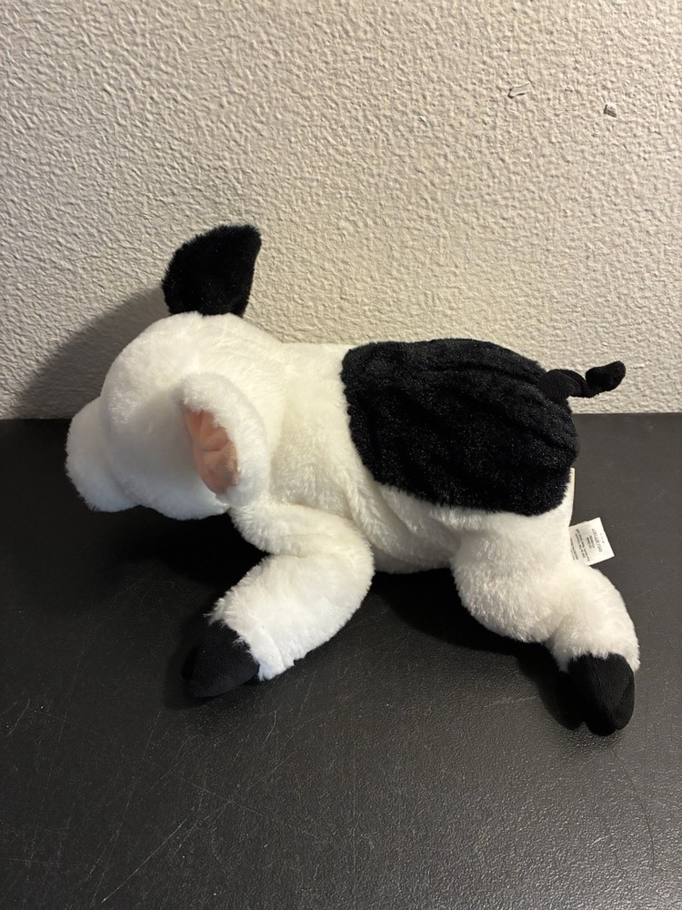 Pier One Pig Plush Hamilton White & Black Spotted Laying 14” Spring Easter
