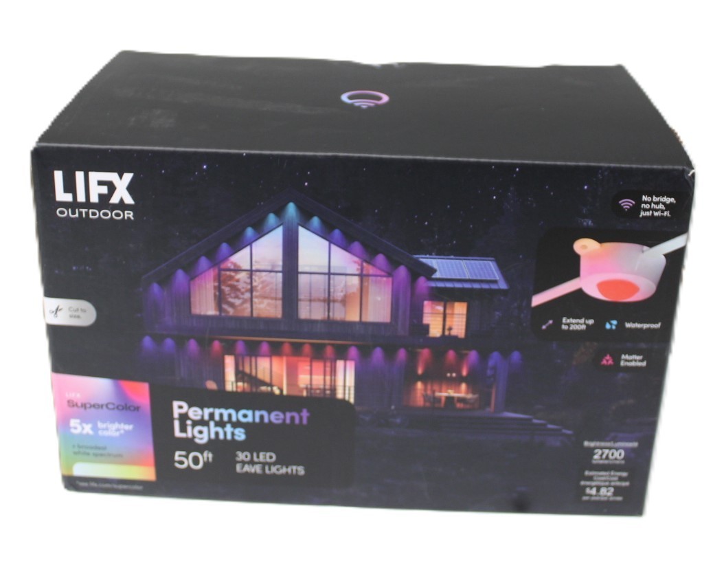 LIFX 50ft Outdoor Permanent Smart Lights RGBW LED Strip Supercolor Christmas