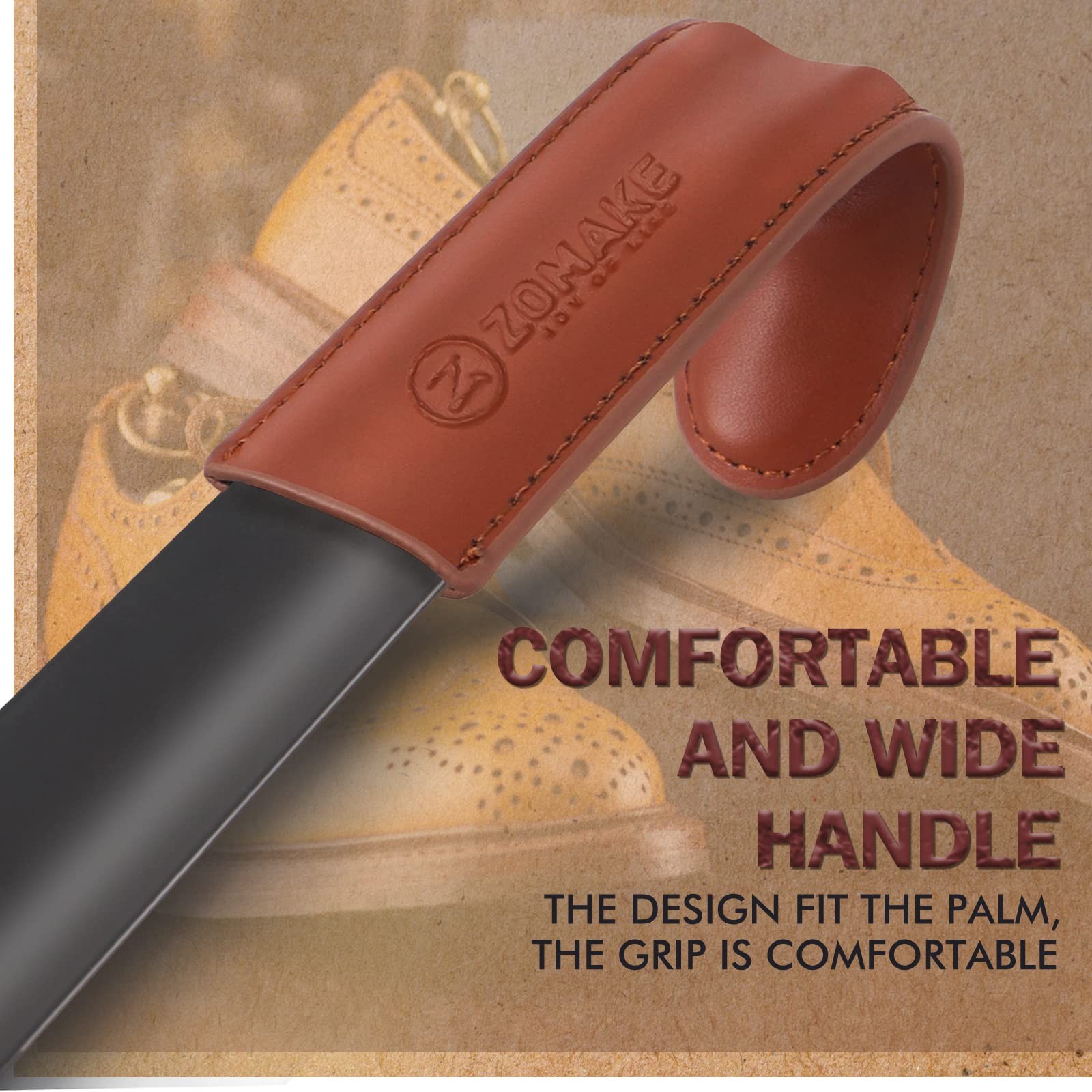 ZOMAKE Shoe Horn Long Handle for Seniors Men 16.5/7.5, 2 Pcs(16.5&7.5 In)-a