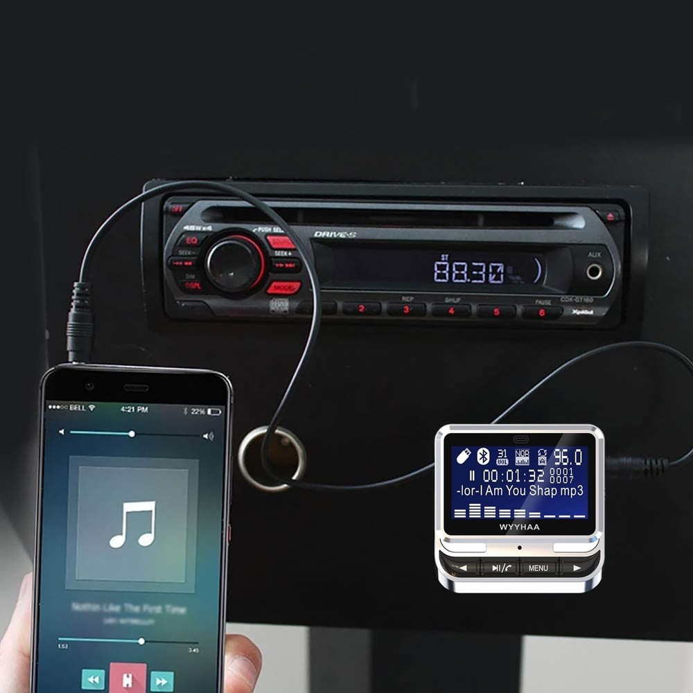 Bluetooth Car FM Transmitter, Handsfree Kit, Remote Control