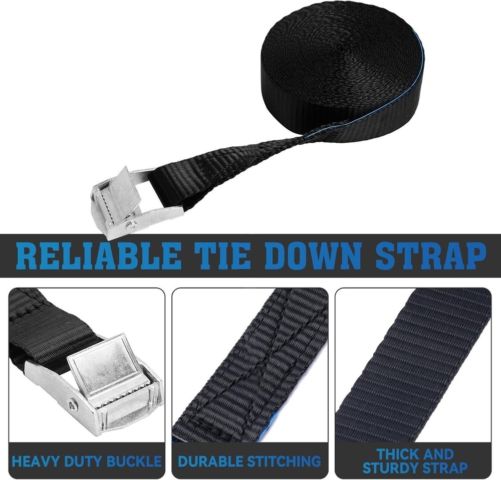 Tie Down Straps,1" x 16Ft Adjustable Cam Buckle Tie Down Cinch Strap for Pack...