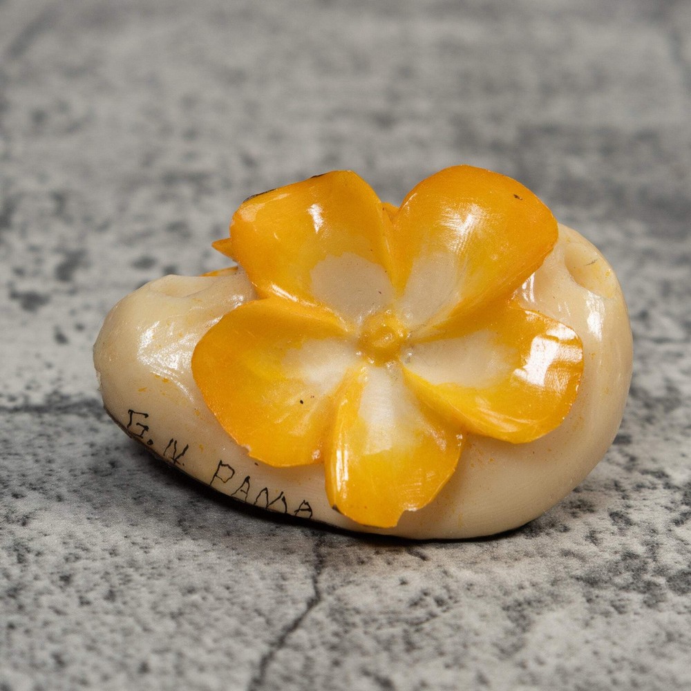 Double Golden Flower Tagua Carving