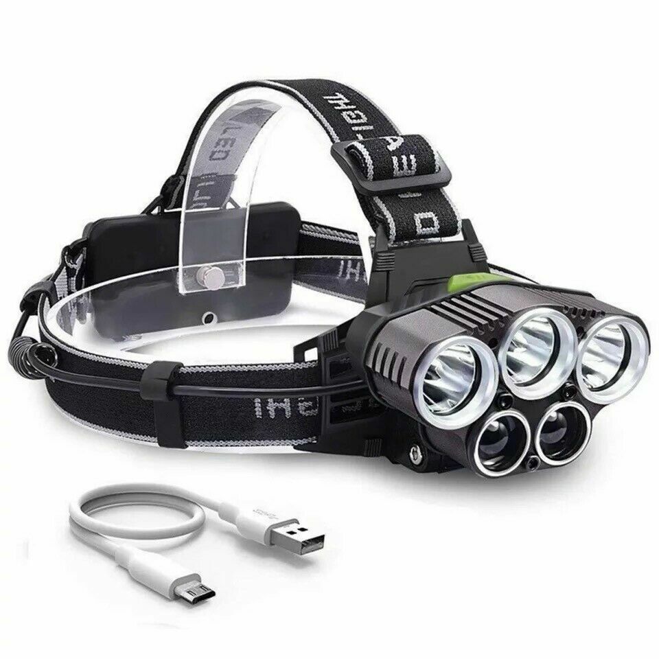 5X  LED Headlamp Rechargeable Head Light Flashlight Torch Lamp USA