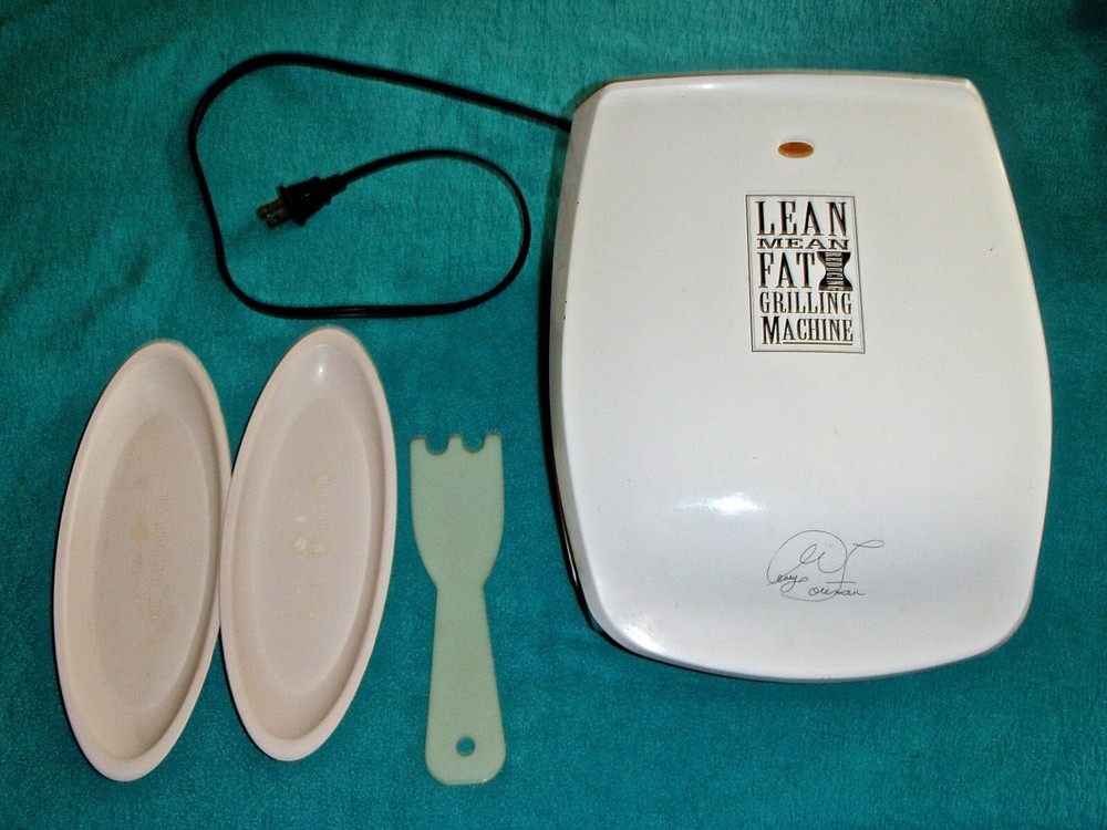 GEORGE FOREMAN LEAN MEAN FAT GRILLING MACHINE MODEL GR20 & ACCESSORIES~ TESTED