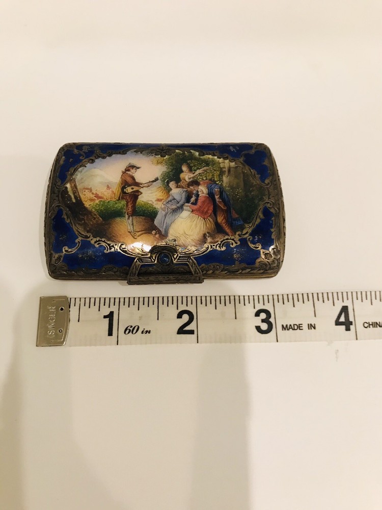 Antique Silver Enamel Box