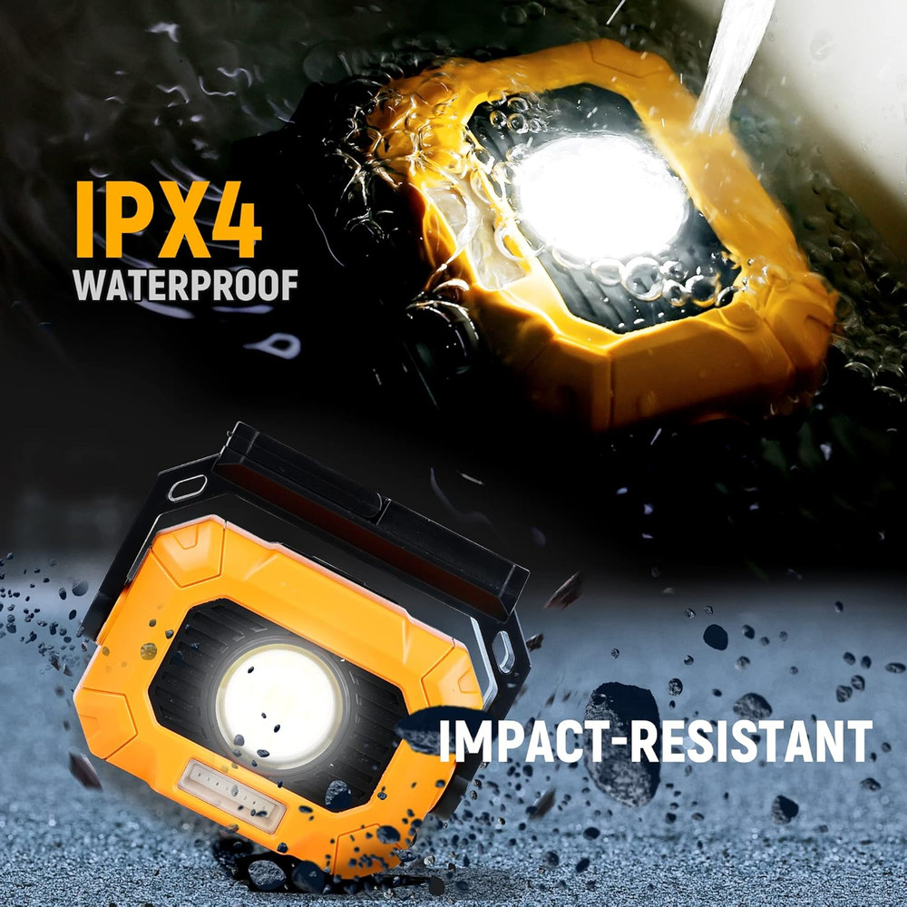 2Pack Magnetic Work Light Rechargeable, 1500LM LED Work Light, 360° Rotating Sta