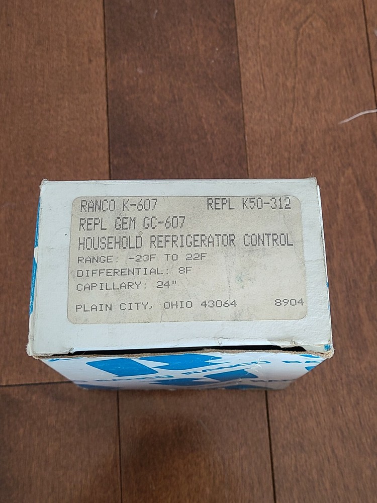 Ranco K-607 Refrigerator Temperature Control NEW