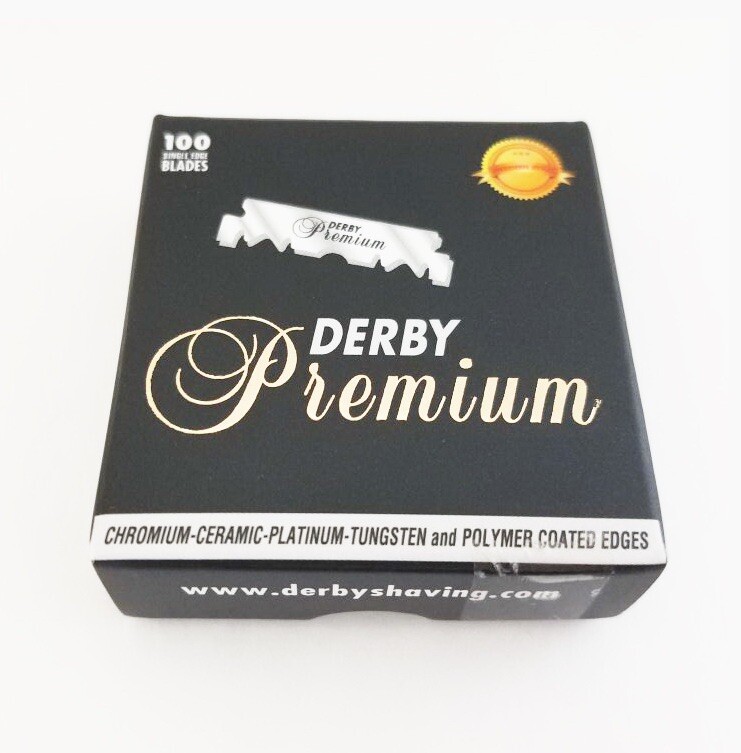 100 Derby Replaceable Straight Edge Half Blades for Barber & Shavette Razors