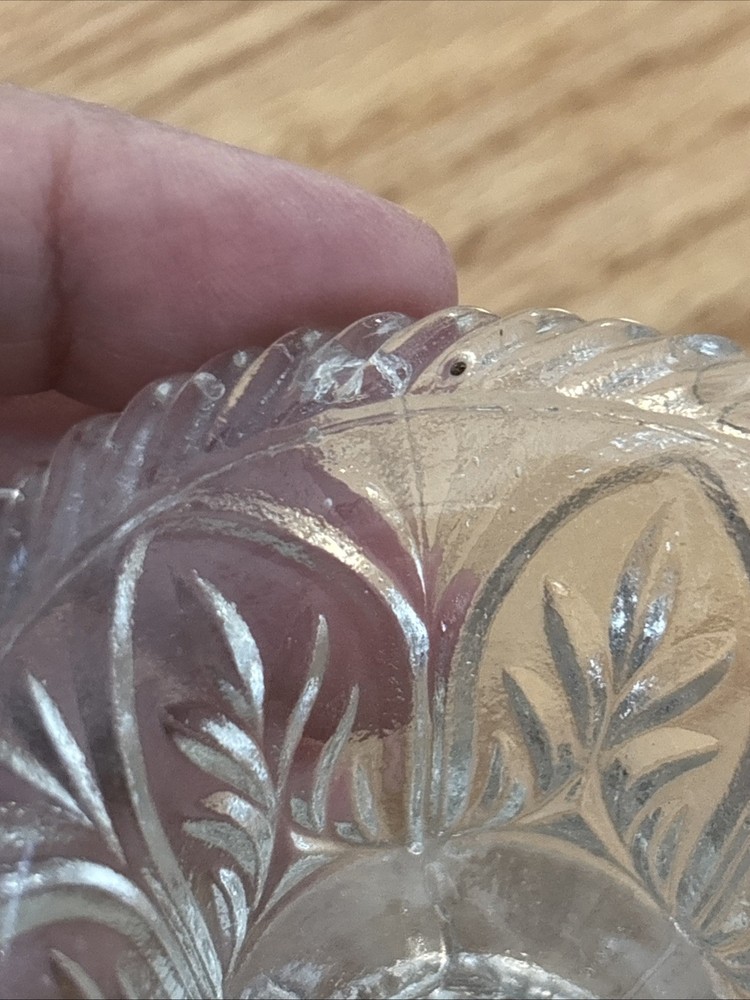 Flint Glass Master Salt ARCHED LEAF EAPG Victorian Pattern