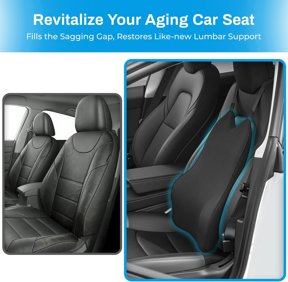 Back Support for Car - 20.9 Inch Extended Car Back Support Relieves Full Back Di