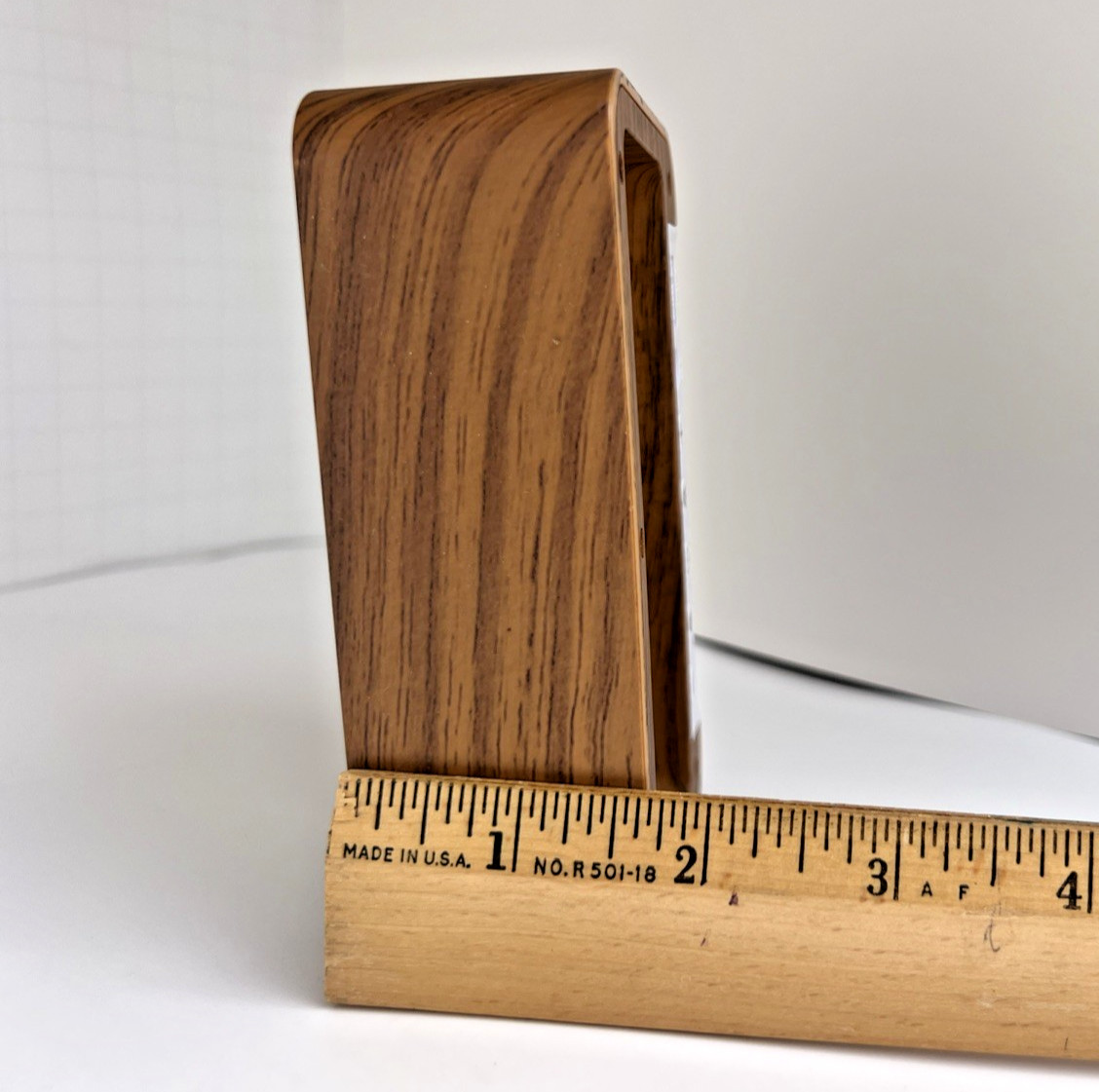 Capello Wood Grain Digital Alarm Clock Large Display USB Charging AC Adapter