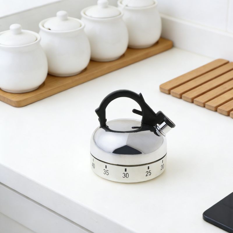 Kitchen Cooking Timer Count-Down Up Clock Alarm Reminder Kettle Shape 60 Minute
