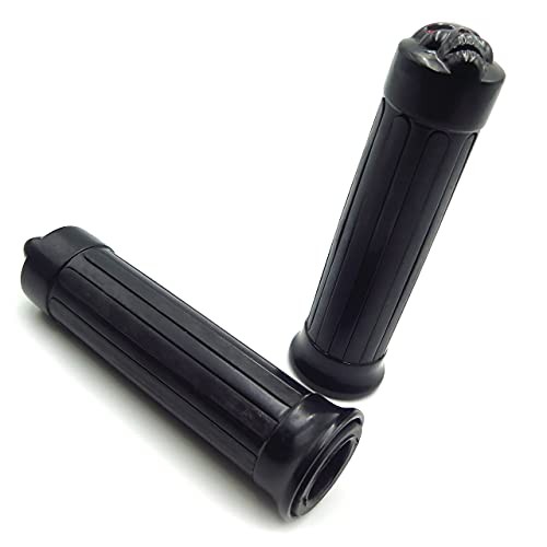 MT080-25-BK Skull style Hand Grips 1 inch Handlebar Classic Skull Black