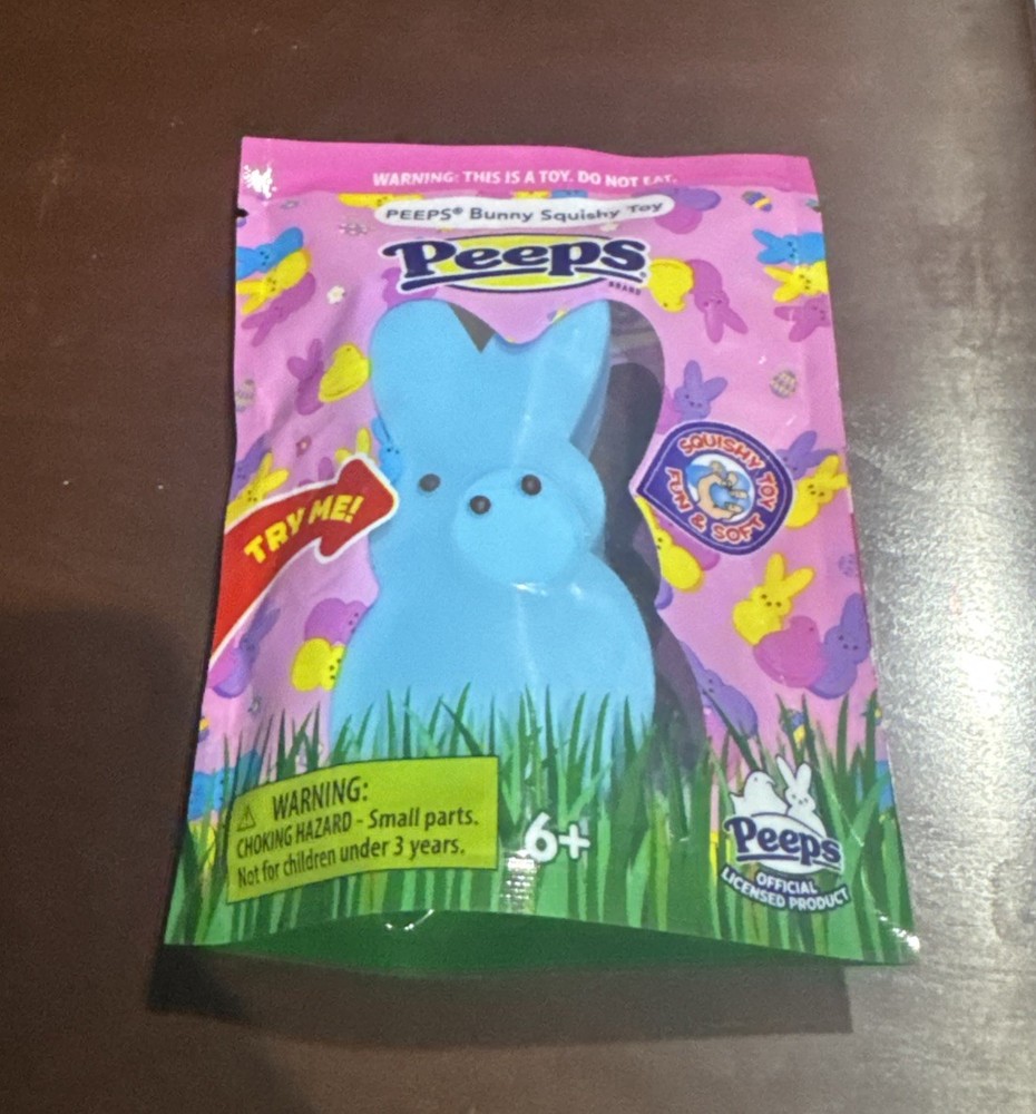 Peeps Bunny Squishy Toy Blue Perfect For Easter Basket