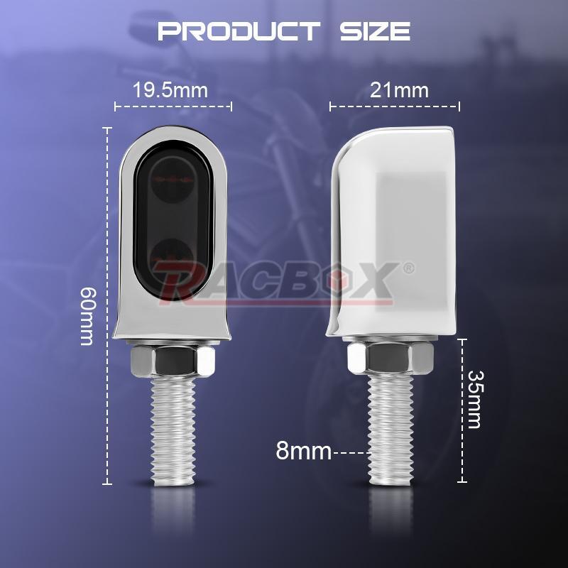 2X Motorcycle Mini LED Turn Signal Light Lamp Indicator Blinker Chrome Universal