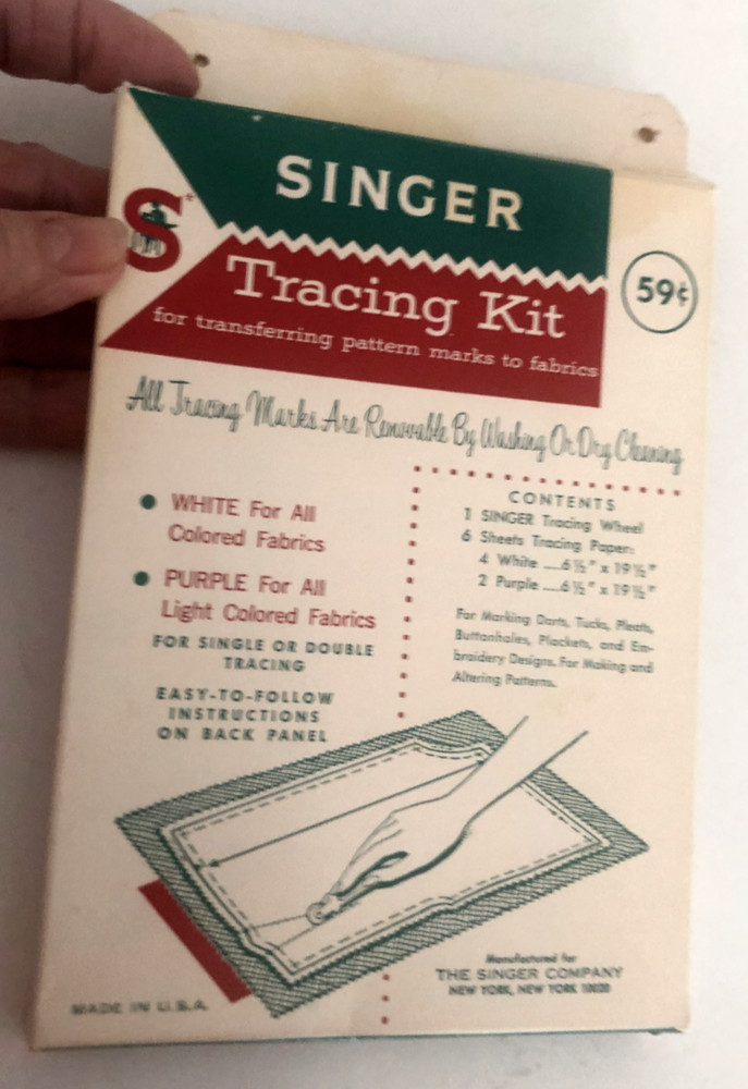 Vtg SINGER TRACING KIT PKG Wheel Paper Instructions Used TRANSFERRING PATTERNS