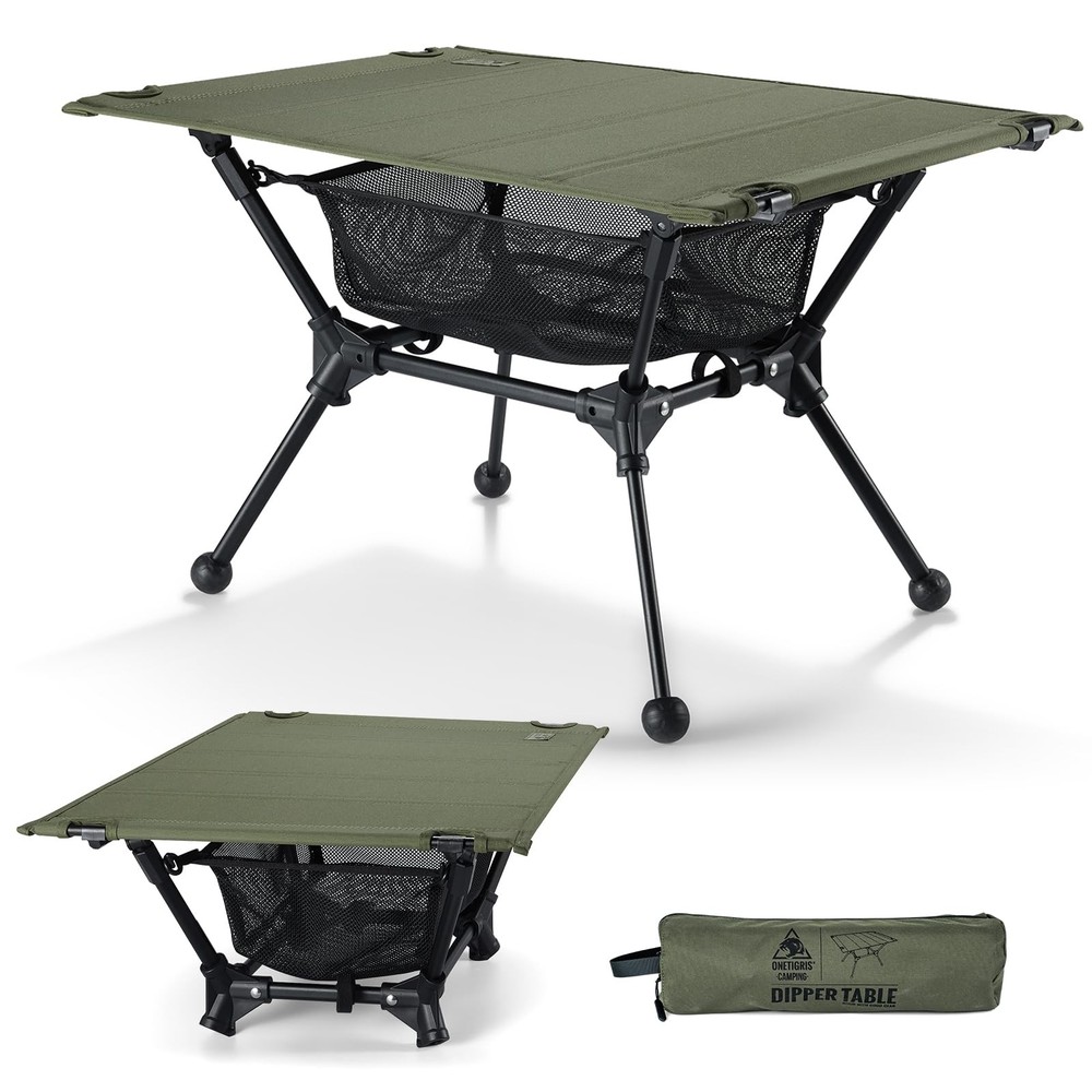 ONETIGRIS Dipper Camping Table, Lightweight Portable Folding Table with Mesh ...