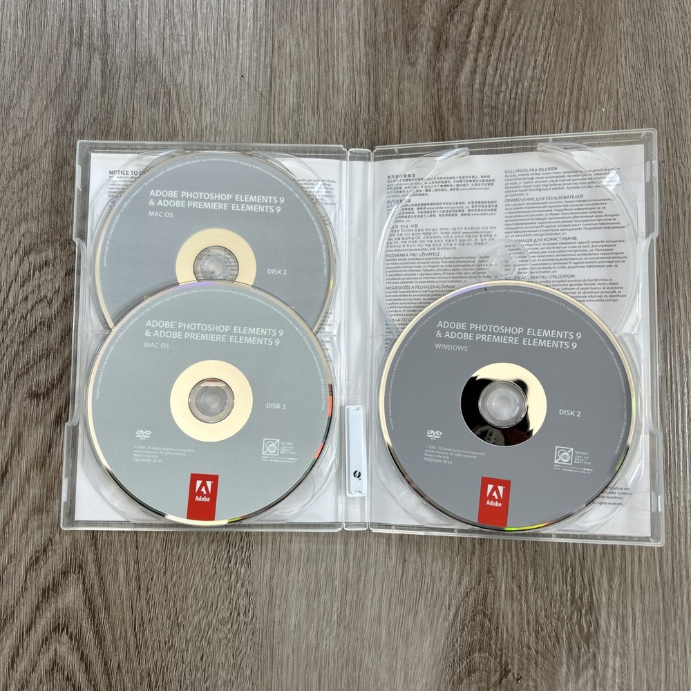 Adobe Photoshop Elements 9 and Adobe Premiere Elements 9 w/ Codes READ