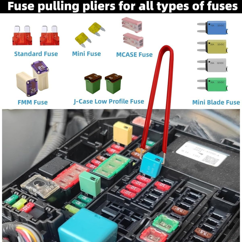 Relay Puller Pliers, 4-Pack Relay Fuse Puller Tools, Relay FMM Fuses Puller Auto
